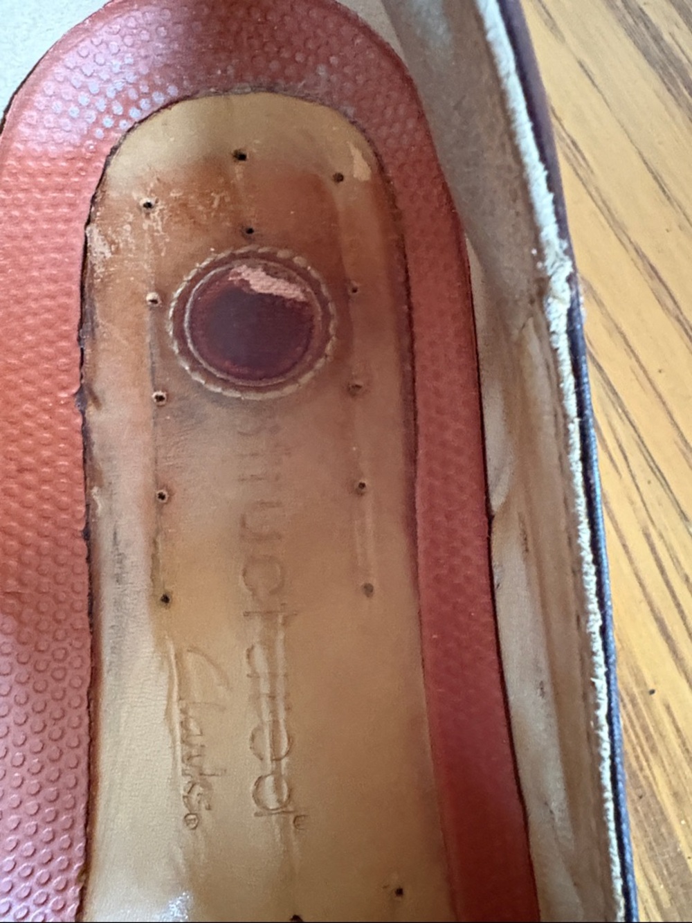 Clarks Brown Leather Mary Jane Flats with Button Strap - Picture 3 of 8